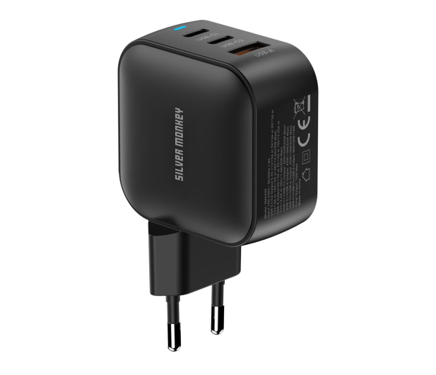 Silver Monkey Ładowarka GaN Smart Trio 70W PD Czarna - 1417249 - zdjęcie 8